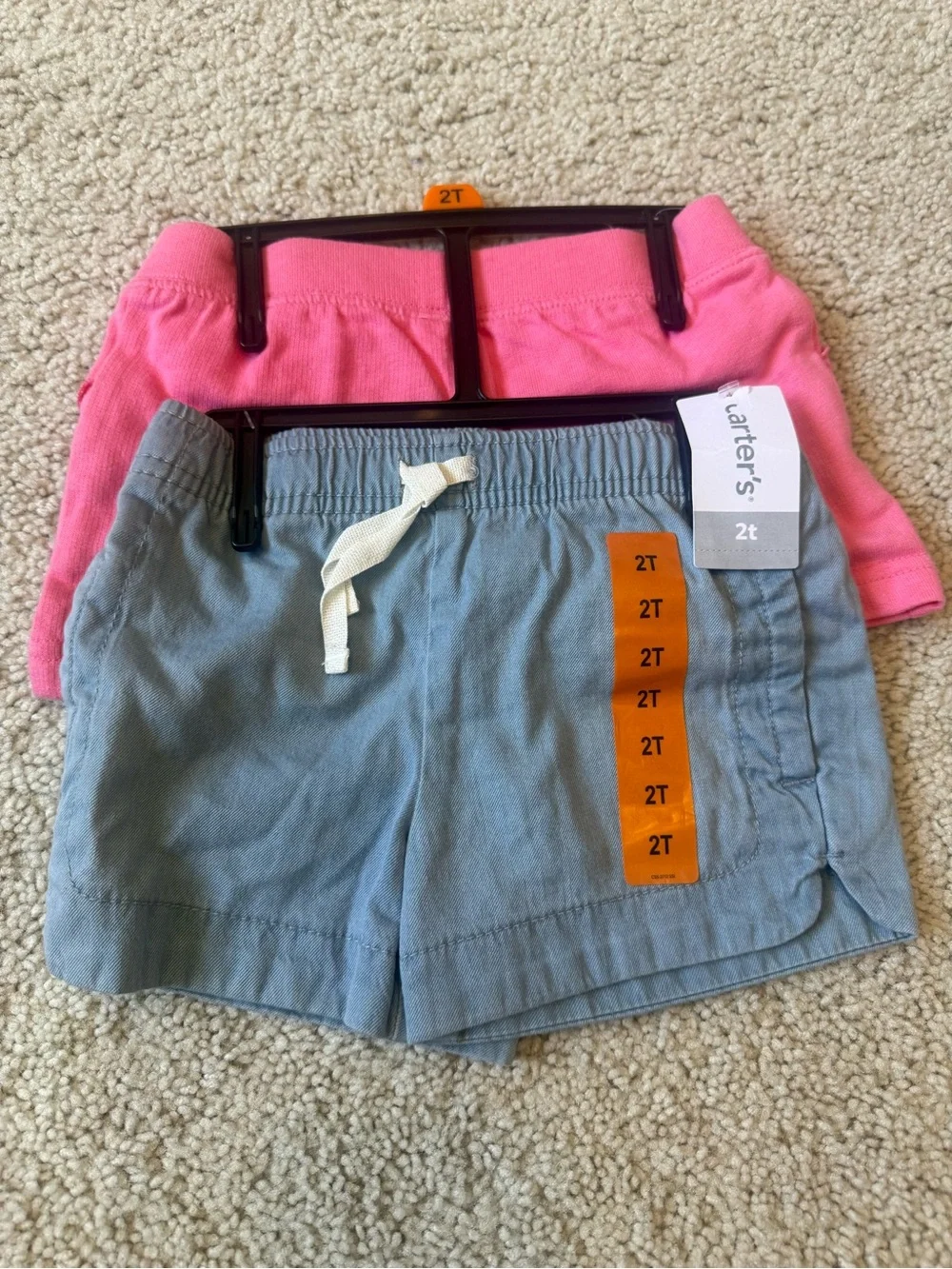 Bundle 3 pieces. Carters Dinosaur floral tunic Dress with Pink and denim Shorts